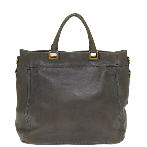 PRADA Hand Bag Leather Gray Auth yk12403 - Picture 2 of 16